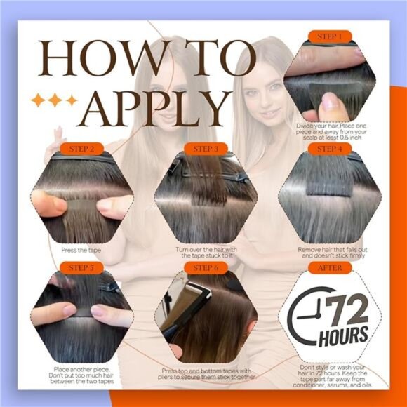 Full Shine Tape In Hair Extensions Double Sided Human Hair Extensions Tape ins - Picture 5 of 6